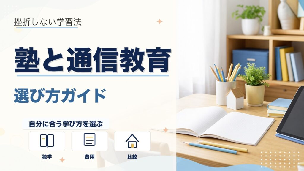 塾と通信教育どっちがいい？小学生に合う学習方法の選び方を徹底解説のアイキャッチ画像