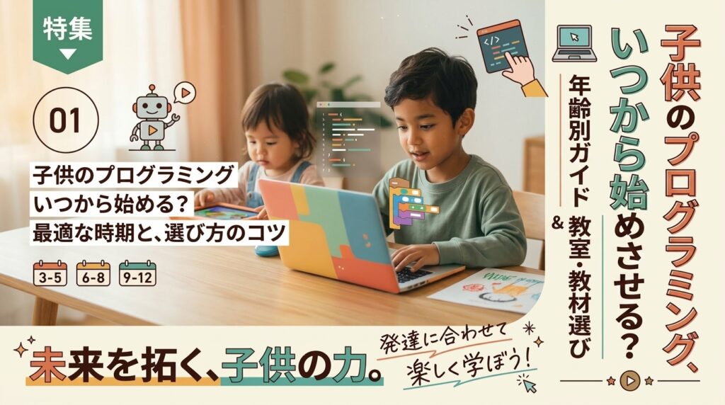 子供のプログラミングはいつから始める？年齢別の始め方と教室・教材選びまで解説